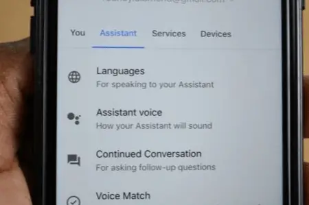Tap Assistant, then Assistant Voice 